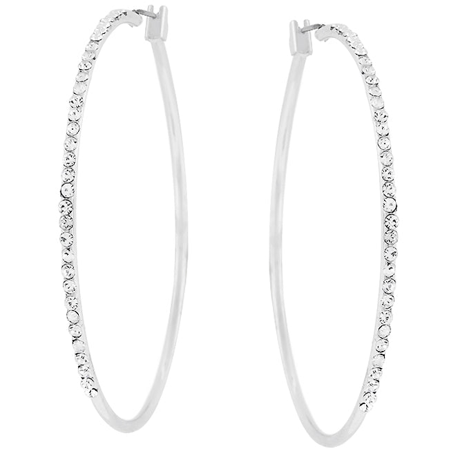 Diamond hoop earrings on sale 2 inches