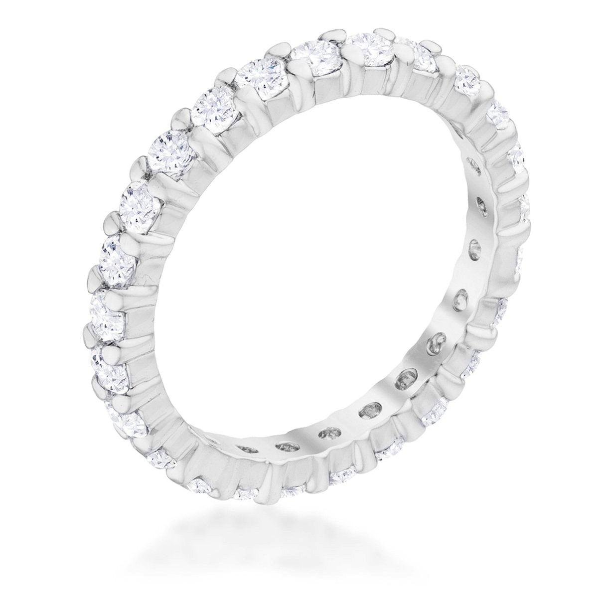 Cubic zirconia eternity hot sale band white gold