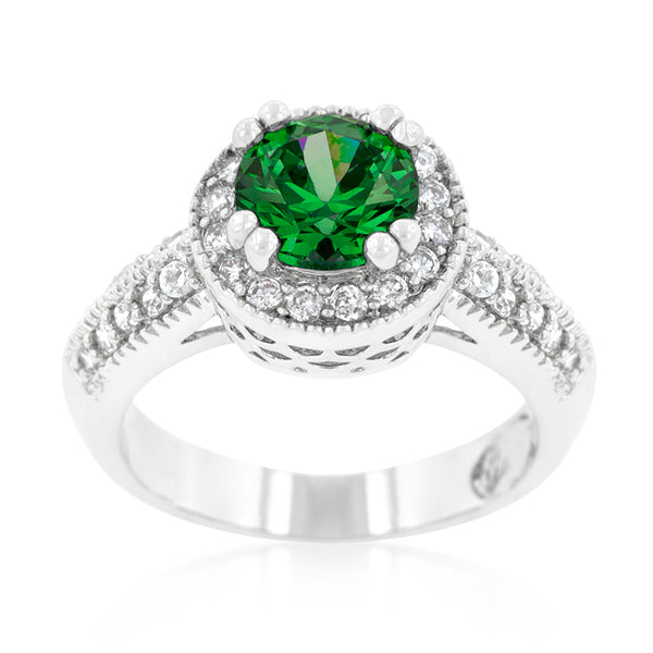 Emerald Halo Engagement Ring - J GOODIN