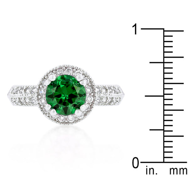 Emerald Halo Engagement Ring - J GOODIN